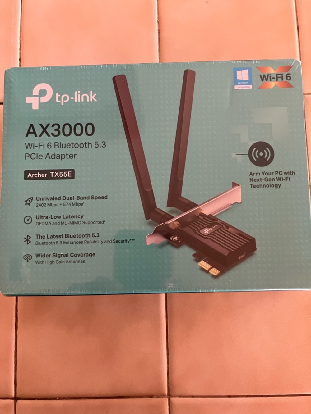 TP-Link Archer TX55E AX3000 Wi‑Fi 6 PCIe Adapter - Black
